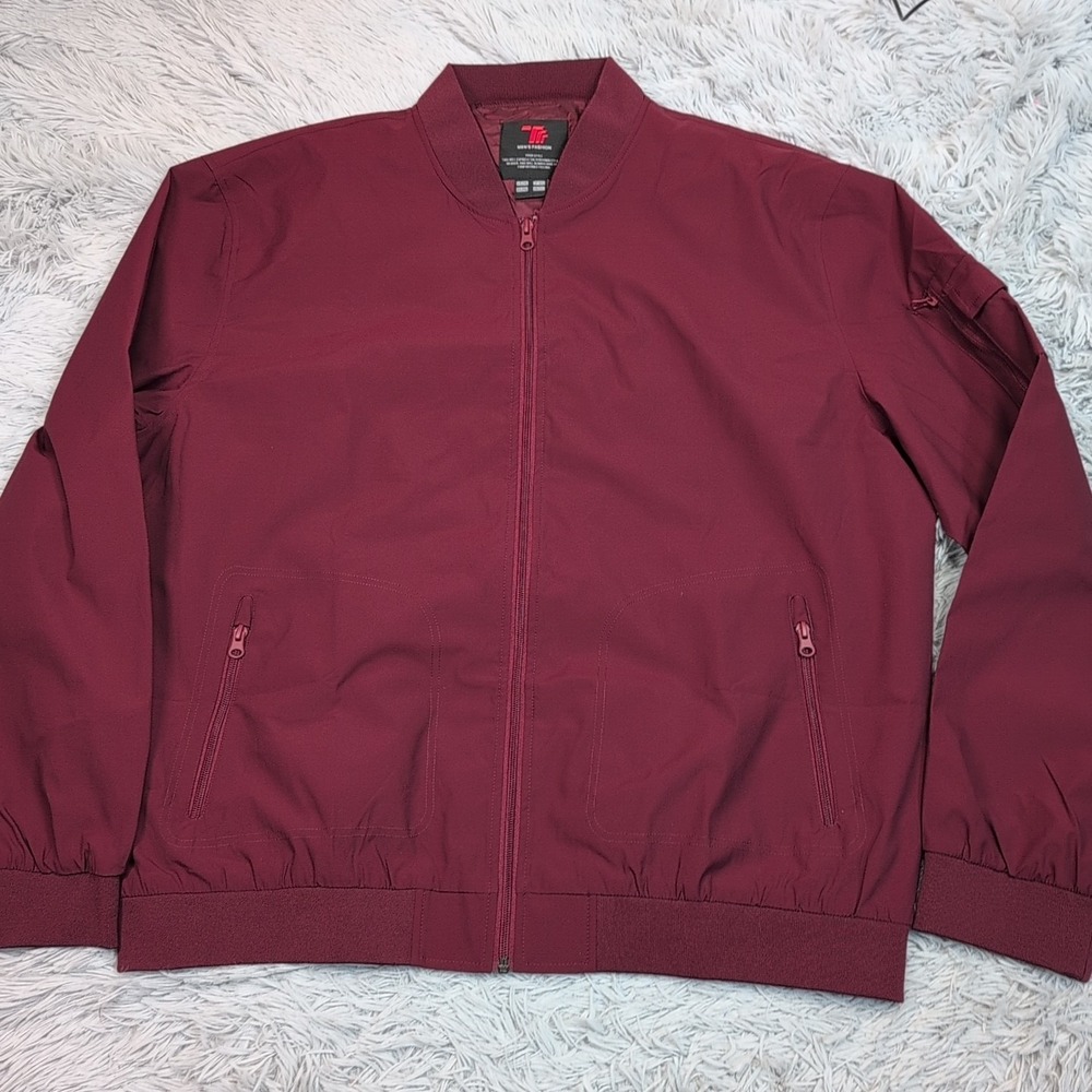 TRR Jacket Mens 2XL Maroon Windbreaker Gorpcore Outdoor Zip Up‎ Pockets Active